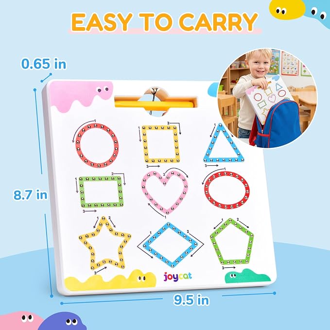 JoyCat Magnetic Shapes and Lines Tracing Board, 2-in-1 Pencil Control Toy - Image 8