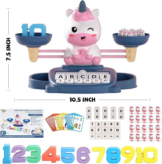 Snugzy Unicorns Balance Counting Toys Math Game Montessori Toys Learning Games for Kids Educational Toy Gifts for Boys Girls Age 5-7 - Image 7