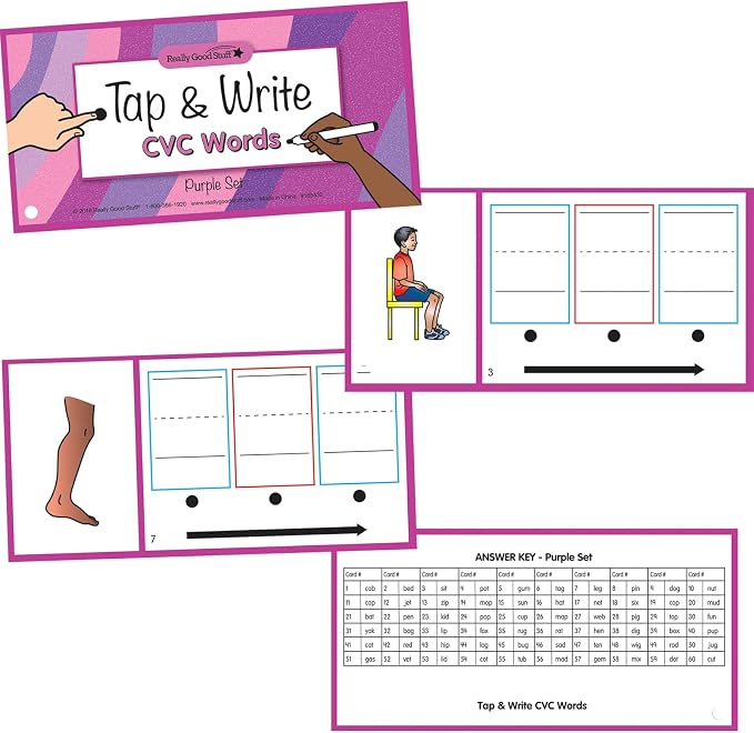 Really Good Stuff Tap and Write CVC Words, 120 Cards - Image 4