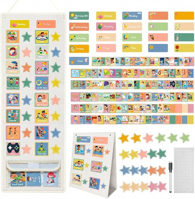 White Visual Schedule for Kids with Autism - 174 Picture Cards by Unknown