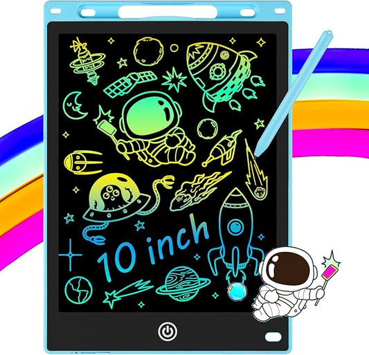 10 Inch LCD Writing Tablet - Colorful Electronic Drawing Pad & Doodle Board for Kids Ages 3-8, Erasable Educational Toy, Birthday and Christmas Gift for Girls and Boys (Blue)
