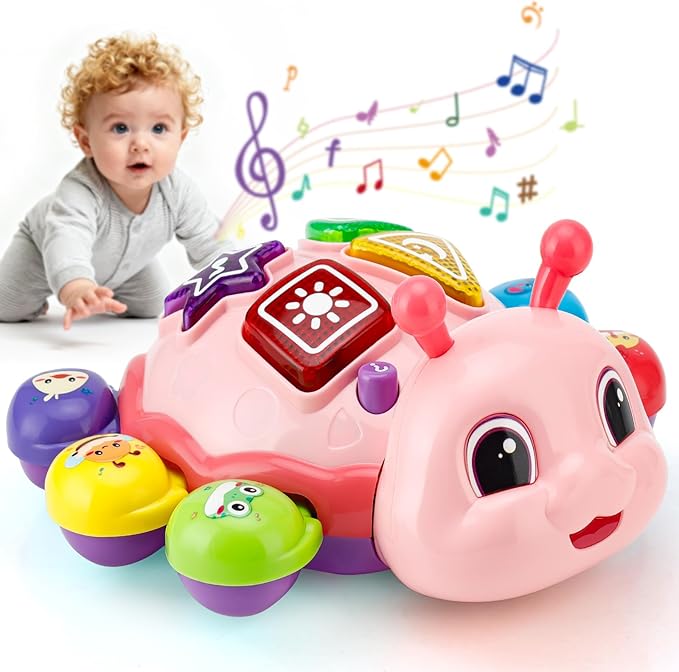 Musical Baby Toys, Infant Light up Music Toys Tummy Time Development, Crawling Toy for 6 7 8 9 10 11 12+ Month Old, Christmas Birthday Gifts for Babies Girls