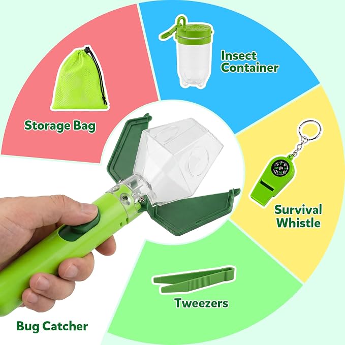 Kiditos Bug Catcher Kit for Kids Ages 3-8, One-Click Insect Catcher - Image 4