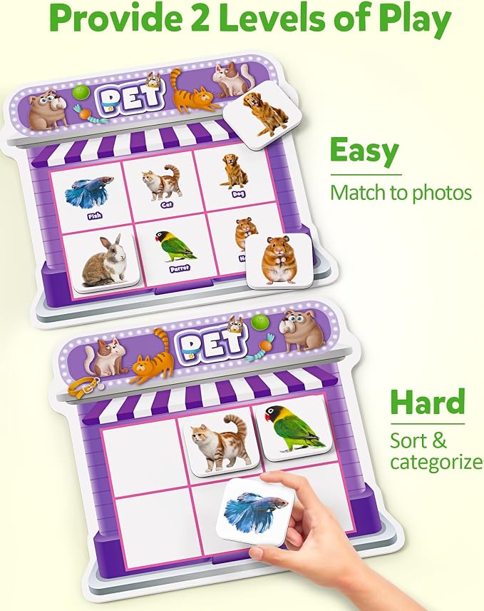 Coogam Magnetic Sorting Toys, Montessori Fridge Magnets Matching Game - Image 5