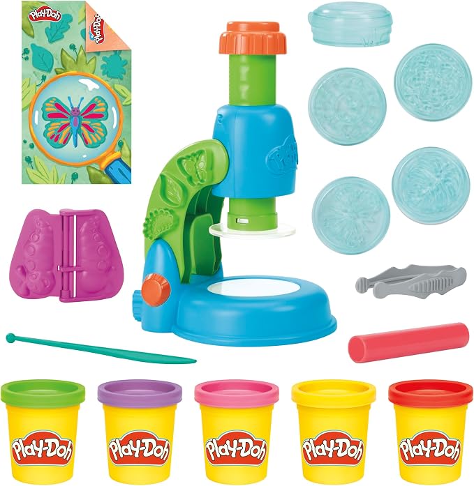 Play-Doh Light & Look Microscope for Kids, Electronic Preschool Toys for Girls & Boys, 9 Accessories & 5 Colors, Back to School Gifts, Ages 3+ by Unknown