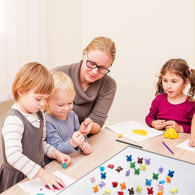 XINHUIDALSQ 90 Pieces Colored Counting Bears 0.62 Inch Rainbow Counting Bears Set 9 Colors Mini Plastic Bear Math Manipulatives for Toddlers Suitable for Ages 3+ Kids - Image 4