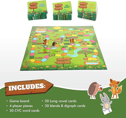 Melby Toys Word Seeds Phonics Game – Fun Reading & Board Games for Kids Ages 4-8, Learn to Read, CVC & Kindergarten Games - Image 2