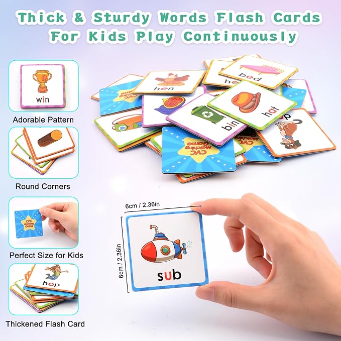 Memory Game, CVC Word Games Kindergarten, Matching Games for Kids 3-5 - Image 5