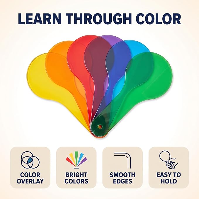 6Pcs Color Paddles, Transparent Color Paddles, Color Learning, Optics Color Filter Plate Montessori Educational Science Educational Painting Color Drawing Cognition Science Education,Color Science - Image 2