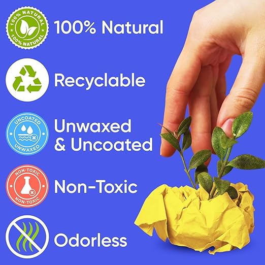 9" x 1200" USA-Made Yellow Kraft Paper Roll, 45 Lbs/66 GSM Thickness, American Quality Colored Roll Paper for School, Bulletin Board, Crafts - Odorless, Non-Toxic, Safe for Kids