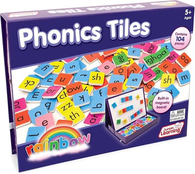 Junior Learning Rainbow Phonics Tiles with Built-in Magnetic Board Multi - Image 6