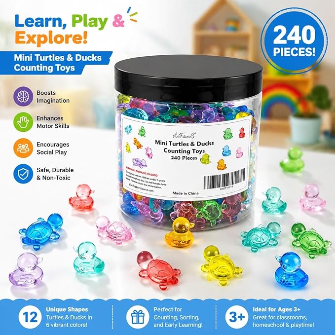 240PCS Translucent Counting Toys for Preschool with Storage Box - Image 2