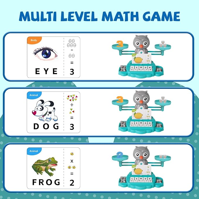 Snugzy Owl Balance Counting Toys Math Game Montessori Toys Learning Games for Kids Educational Toy Gifts for Boys Girls Age 5-7 - Image 5