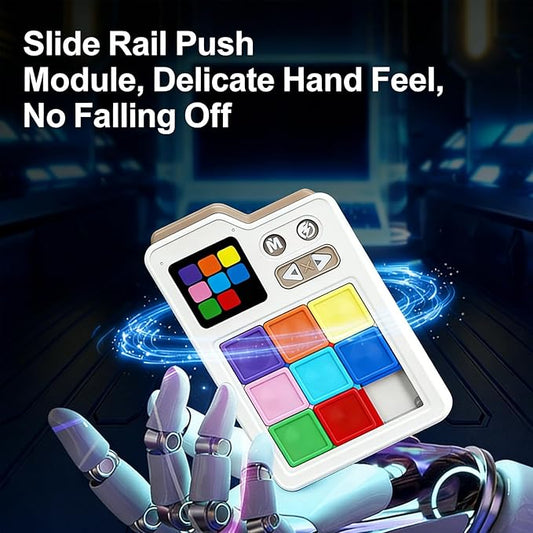Electronic Brain Teaser Toy, Portable Handheld Educational STEM Toy, Super Sliding Puzzle Game. The Original Version Includes Over 1000 Challenges and 3 Modes. It is an Interesting Logic Puzzle Game.