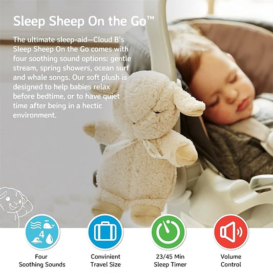 Cloud b Sound Machine with White Noise Soothing Sounds | Adjustable Settings & Auto-Shutoff | Ideal for Travel | Sleep Sheep On The Go