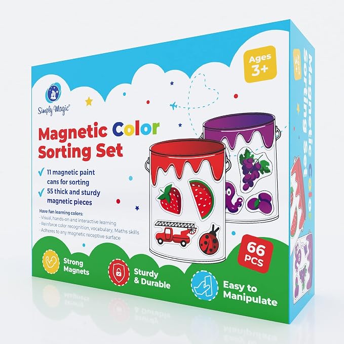 Simply magic 11 Jars Magnetic Color Sorting Set, Learning Colors Magnets - Image 8