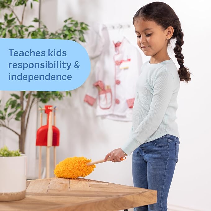 Melissa & Doug Dust Sweep Mop, 6-Pc. Toddler Cleaning Set with Kids Broom & Accessories, Preschool Learning Activities & Kids Toys for Girls & Boys 3+ - Image 7