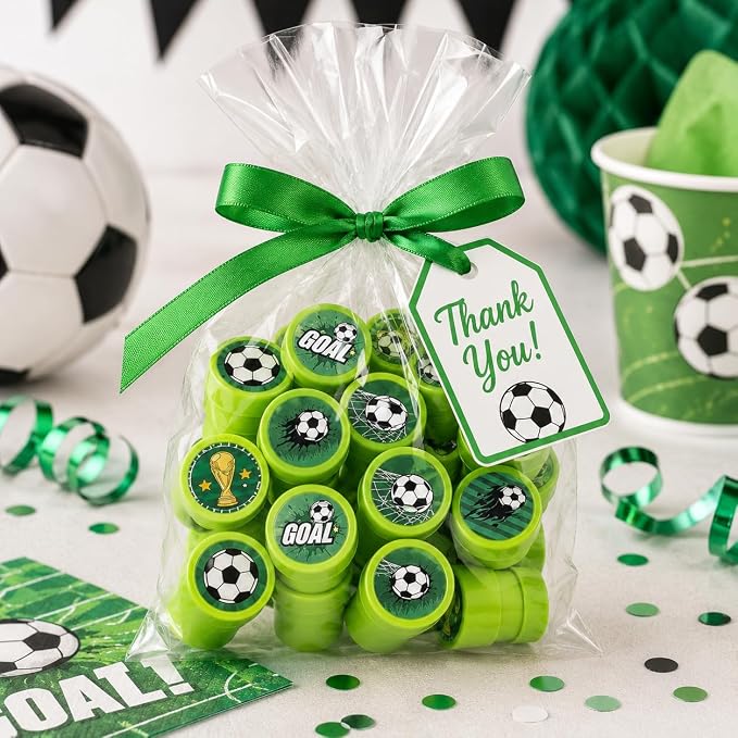 Cinrobiye 24 Pcs Soccer Sports Stampers for Kids, Pre-Inked Football Party Favor Set, Sports Birthday Party Supplies, Classroom Rewards, Goody Bags, Piñata Fillers - Image 6