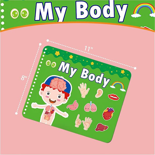 Human Body Anatomy Educational Workbook – Early Learning Materials, 1 Pcs (Green) - Image 2