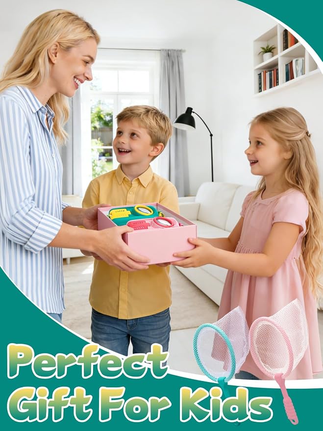 2 Sets Bug Catcher for Kids, Bug Catching Kit Gifts with Butterfly Net Toys - Image 3