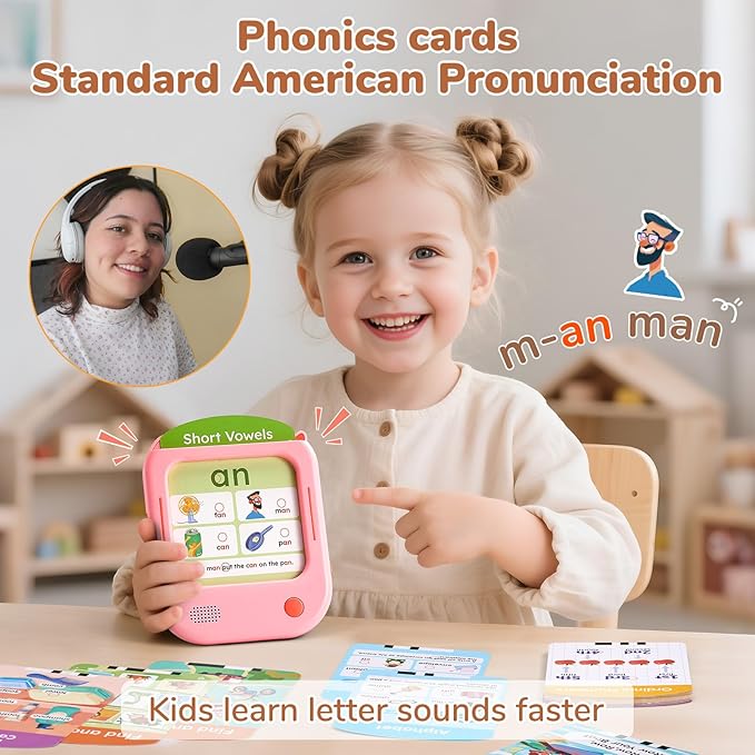 JoyCat Kids Learning Tablet, Phonics Talking Flash Cards 156 Pages - Image 4