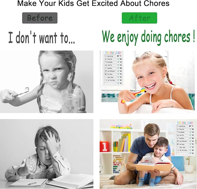 Chore Chart for Adults Kids Chore Chart Plastic Checklist Board Daily to Do List My Chores Task Board Sliding Routine Chart for Kids Rv Reminder with 10 Detachable Cardstock and 2 Markers - Image 4