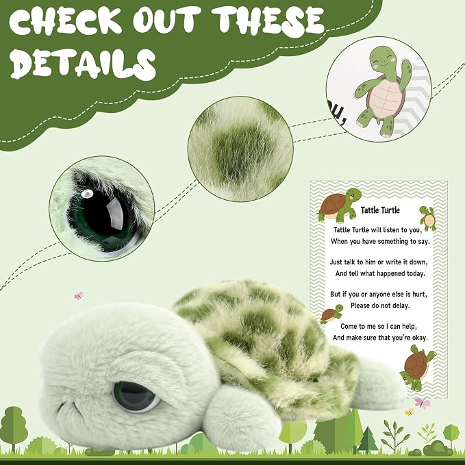 Civaner Tattle Turtle Classroom Behavior Management Plush with 51 Cards Tag - Image 4