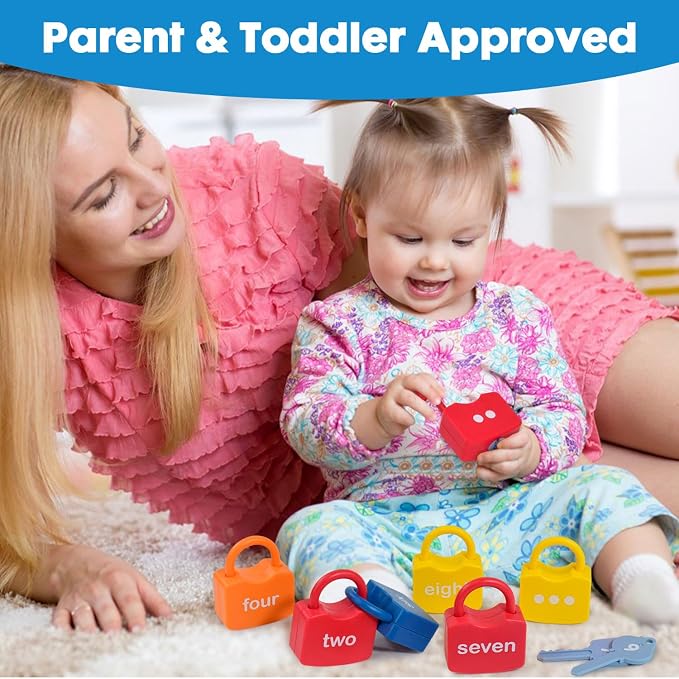 Montessori Toys for 3 Year Old, Preschool Activities Toys Games for Toddler, Lock & Key Counting Toys for Toddlers, Math Manipulatives for Preschool Kindergarten Learning & Education - Image 2