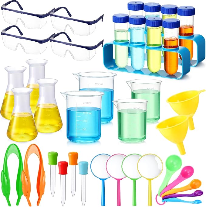 Copkim 39 Pcs Science Kits for Kids Educational Lab Science Experiments Early Learning Set Include Beakers and Test Tubes Droppers for Boys and Girls Birthday Party Gift by Copkim