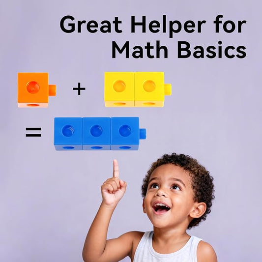 Dotimo 300-Piece Math Linking Cubes for Kids Ages 4-8 – Educational Counting Blocks & Snap Manipulatives – 10 Colors Counting Cubes for Preschool Learning, Classroom & Homeschool(300-Cubes) - Image 2