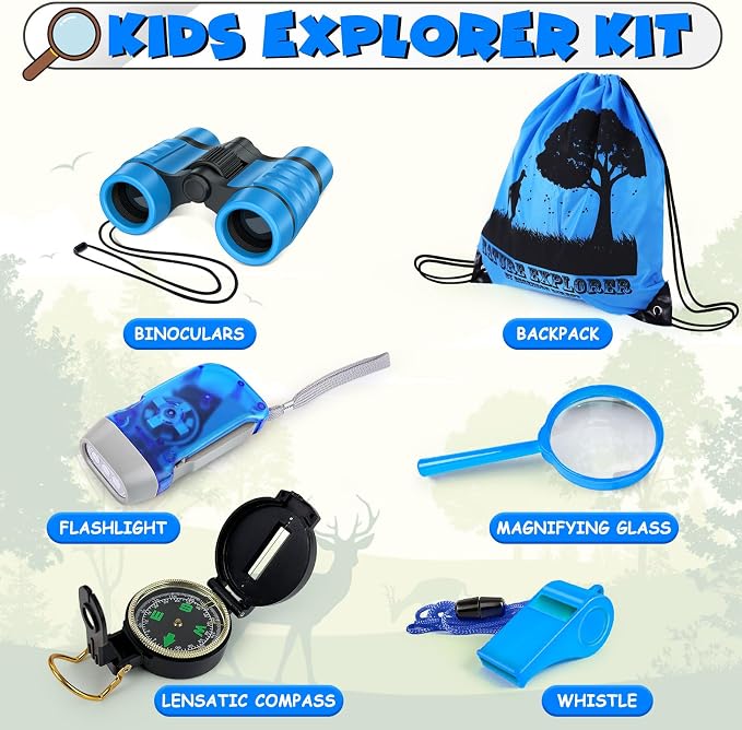ESSENSON Kids Explorer Kit - Adventure Kit for Kids, Outdoor Explorer Kit with Binoculars, Summer Outdoor Toys for Kids Ages 4-8 - Image 2