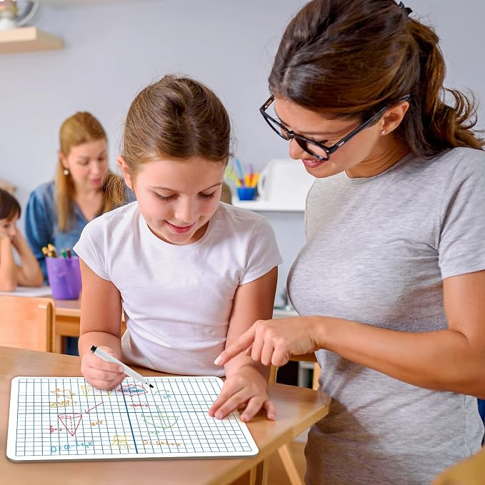 Dry Erase XY Axis Graph Whiteboard,9" x 12" Interactive Learning Coordinate Grid Double-Sided Dry Erase Board,Math Manipulatives White Board for Students,Classroom and Home,Small White Board Dry Erase - Image 5