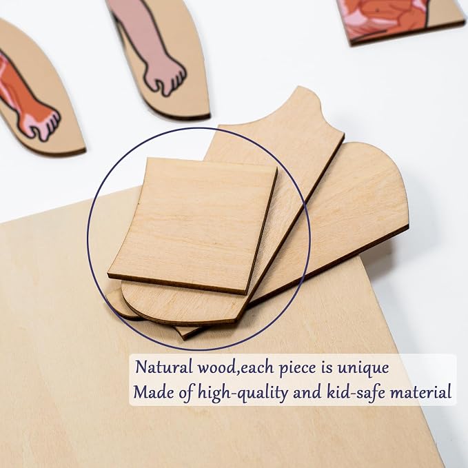 My Body Parts Puzzle for Toddlers Kids Girls Boys Montessori Wooden Anatomy Puzzle 3-6 Years Old Preschool Learning Game Human Body Cognitive Toys - Image 3