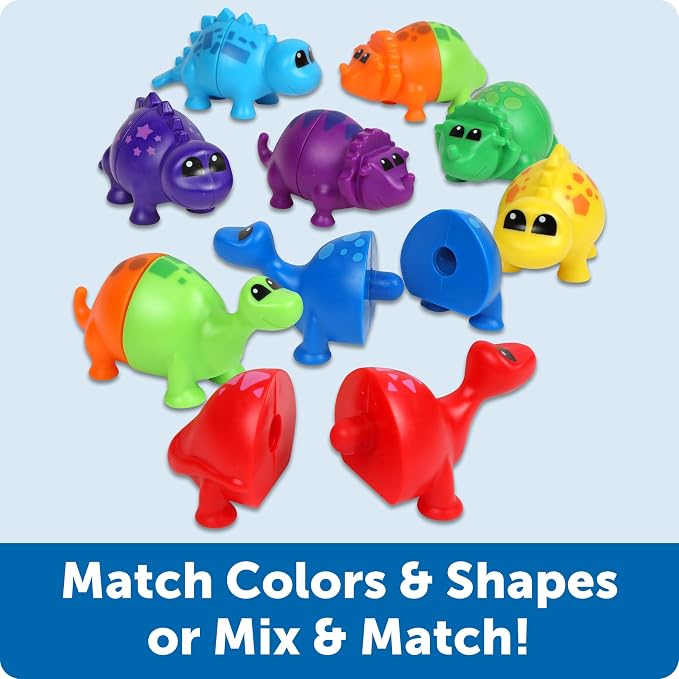 Learning Resources Snap-n-Learn Matching Dinos - Dinosaur Toys, Mini Plastic Figures, Sensory Bin, Toddler Travel Games, Shape Sorter, Preschool, Fine Motor Skills, Montessori Counting - Image 5