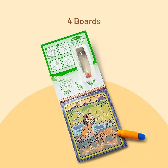 Melissa & Doug On The Go Water Wow! Reusable Water-Reveal Activity Pad - Safari - FSC Certified - Image 7