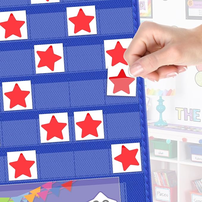 EAMAY Responsibility Pocket Chart | Toddler Routine, Kids Reward Board, Chores Chart, Visual Schedule, Autism Learning Materials for Home School, 129 Cards (32.5''x 25") - Image 4