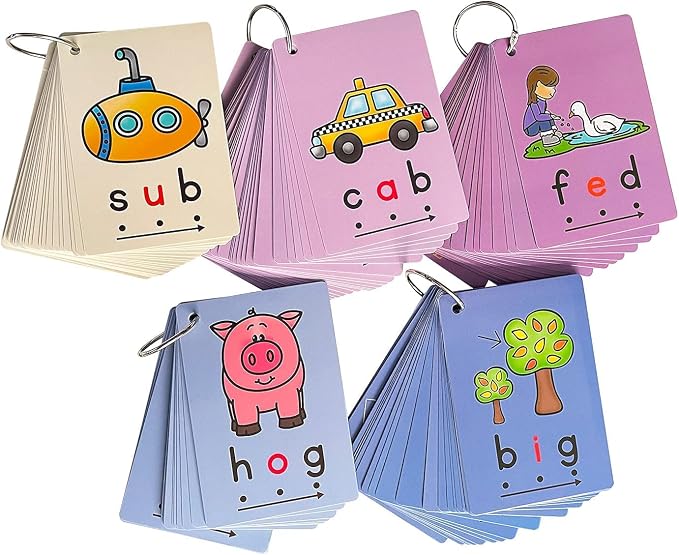 Lilias CVC Flashcards, CVC Word Builders, Toddler Learning Toys, Learning Supplies for Kindergarten Preschool, 126 Cards, 4.3 X 3 inch by Unknown