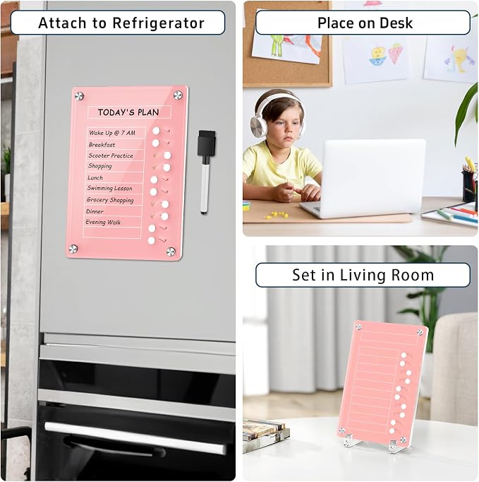 NiHome Magnetic Chore Chart with Sliders, Acrylic to Do List Planning Board - Image 5