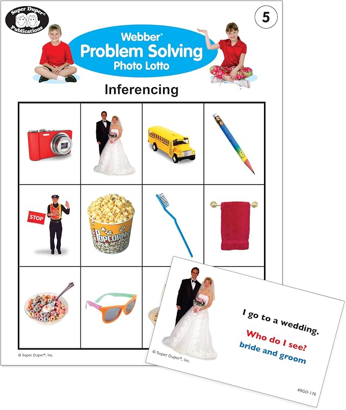 Super Duper Publications | Webber® Problem Solving Bingo, Inferencing, Sequencing, Analogies, Classifying, Predicting, and What Doesn't Belong Cards | Educational Resource for Children - Image 5