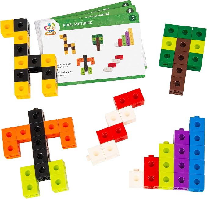 Kids First Math: 100 Linking Cubes Mathematics Kit w/Activity Cards | Develop Skills in Counting, Sorting, Sequencing, Graphing, Measuring | Visual Hands-on | At-Home | Classroom Learning Ages 3+ - Image 4