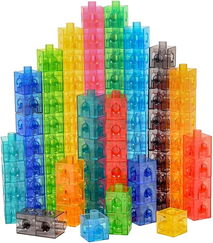 edxeducation Translucent Linking Cubes, Set of 100 by EdxEducation