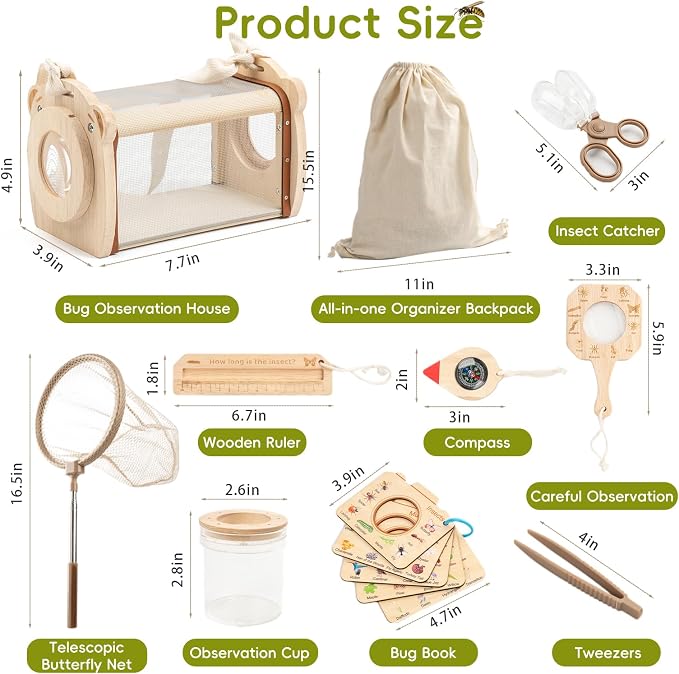 11Pcs Wooden Bug Catcher for Kids, Outdoor Toys for Kids Ages 4-8 - Image 7