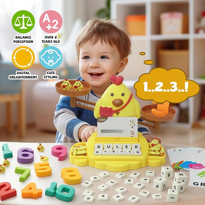 Snugzy Chicken Balance Counting Toys Math Game Montessori Toys Learning Games for Kids Educational Toy Gifts for Boys Girls Age 5-7 - Image 2