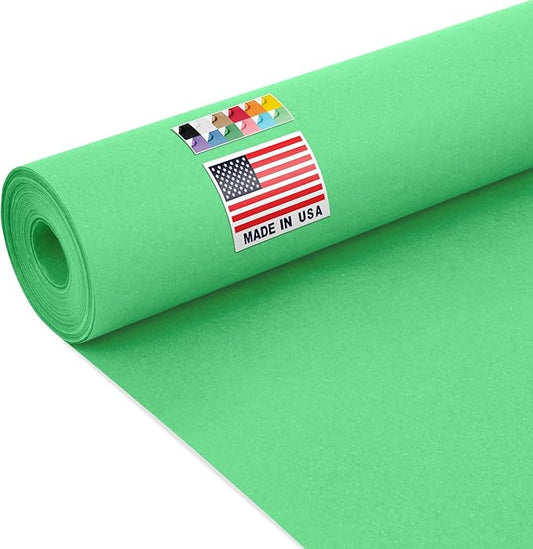 USA Made 24" x 1200" Christmas Green Kraft Paper Roll, 45 lbs Thickness, American Quality Colored Craft Paper Roll for Bulletin Board, School Projects - Non-Toxic, Odorless, Safe for Kids
