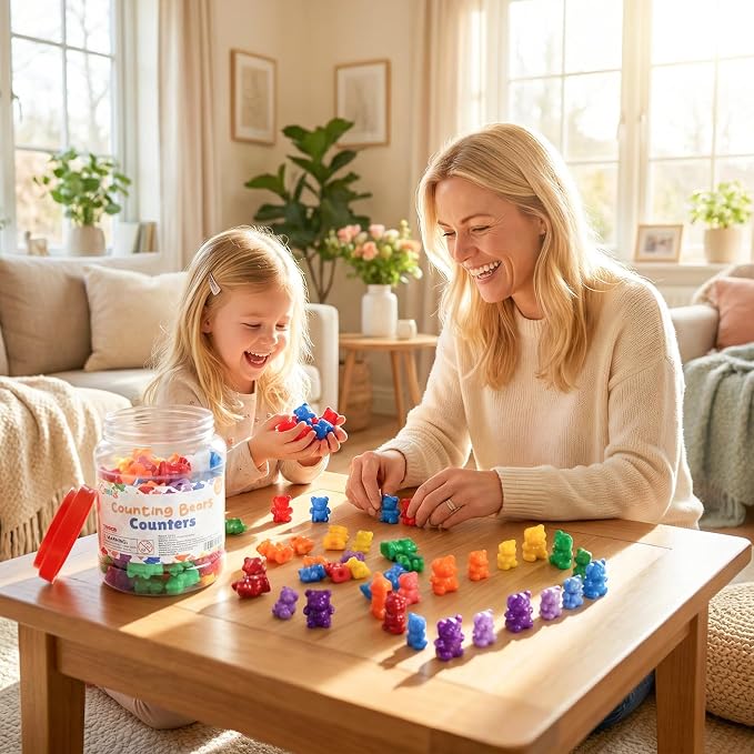 Bmag 120 PCS Counting Bears Math Manipulatives (60 Large & 60 Small Bears in 12 Colors), Color Sorting Toys for Toddlers 3+, Preschool & Kindergarten STEM Learning Educational Toys with Storage Jar - Image 4
