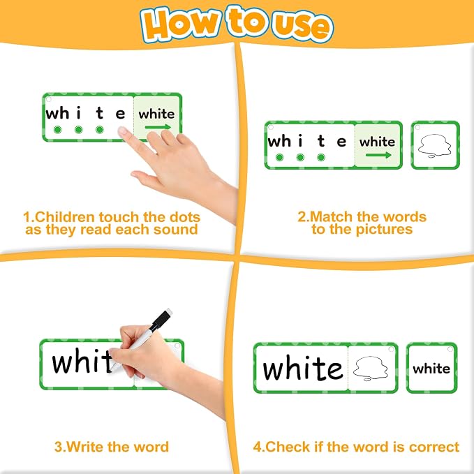 Blends & Digraphs Cards,Phonics Games,Learn to Read,Speech Therapy Toys for Toddlers Kids,Sight Word Games Spelling Reading Learning,Kindergarten Preschool Learning Activities,Educational Toy - Image 5
