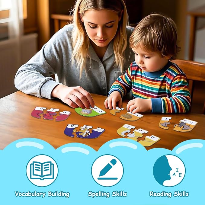 CVC Puzzle Cards for Kids – Phonics & Spelling Games for Toddlers, 3-Letter Word Puzzles for Preschool & Kindergarten, Perfect for Speech Therapy & Early Learning Classroom Essentials - Image 5