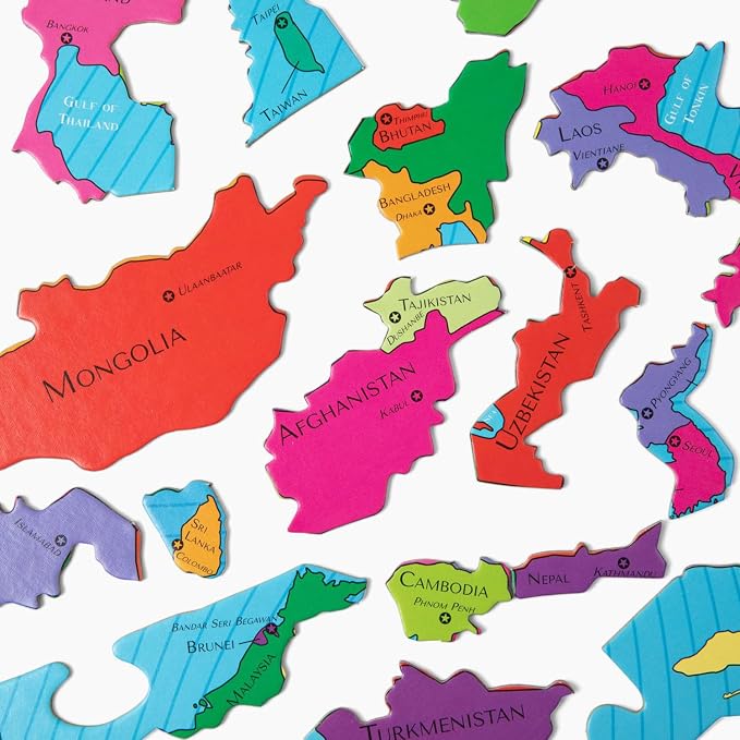 GeoPuzzle Asia Jigsaw Puzzles, 50 Pc Map Puzzle for Kids Ages 6 and Up - Image 4
