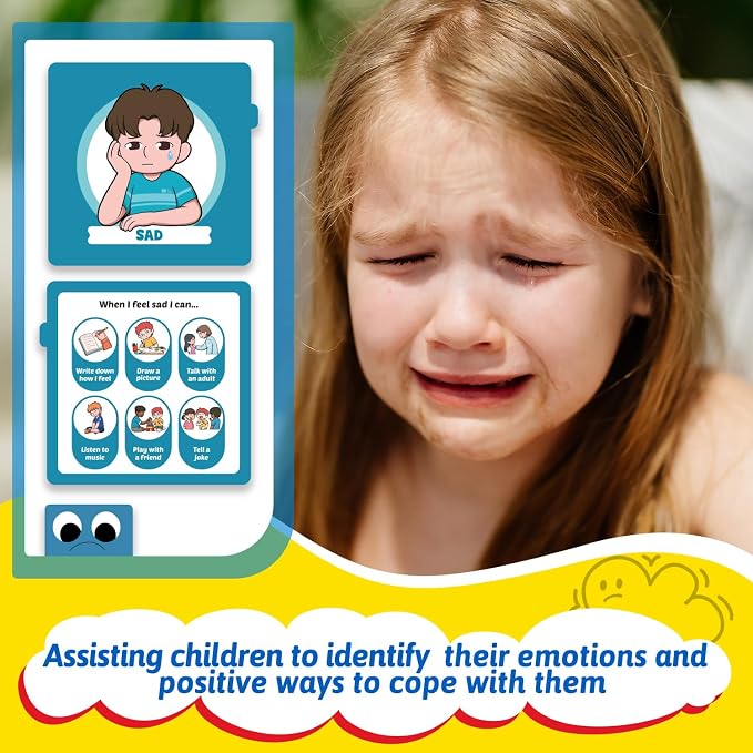 Torlam Feelings Wheel Emotions Book,Calming Down Corner Items Feelings Chart for Kids,Social Emotional Regulation Tools,Emotion Wheel Flip Book,Autism Must-Have ADHD Tools for Kids Classroom Preschool - Image 5