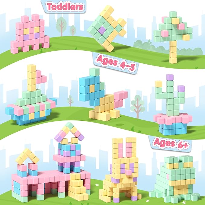 Apluses 45PCS Magnetic Blocks - Kids Girl Toys, Magnet Building Blocks, STEM Sensory Outdoor Autism Toys for 3-5 Year Old Boys & Girls, Magnetic Cubes Classroom Must Haves for Kids Ages 3+ - Image 5